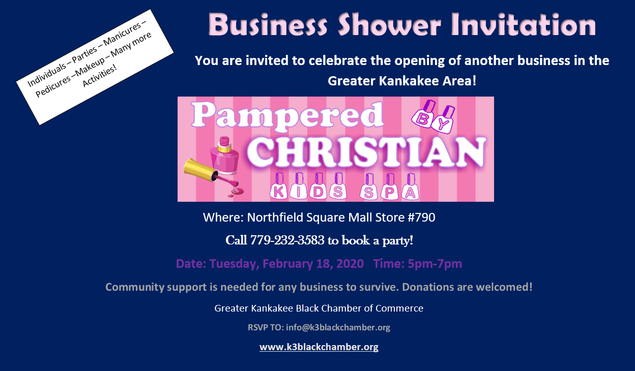 Business Shower: Pampered by Christian Kids Spa